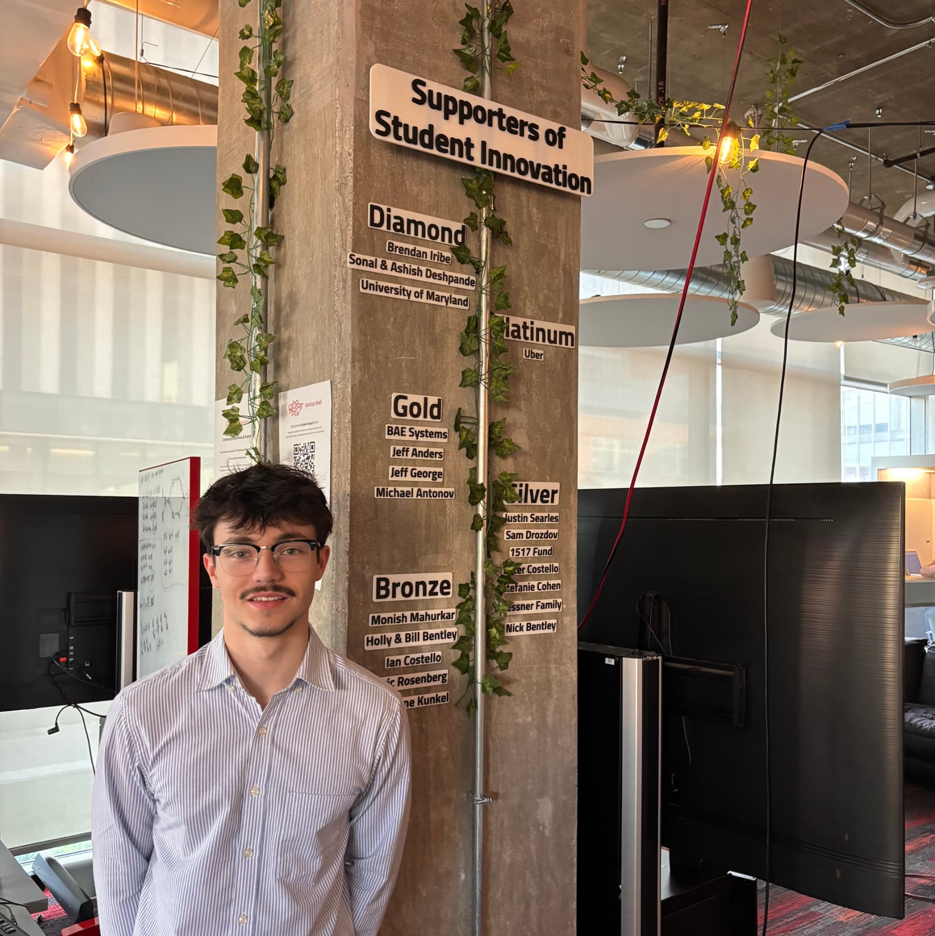 Startup Shell's sponsor display wall
