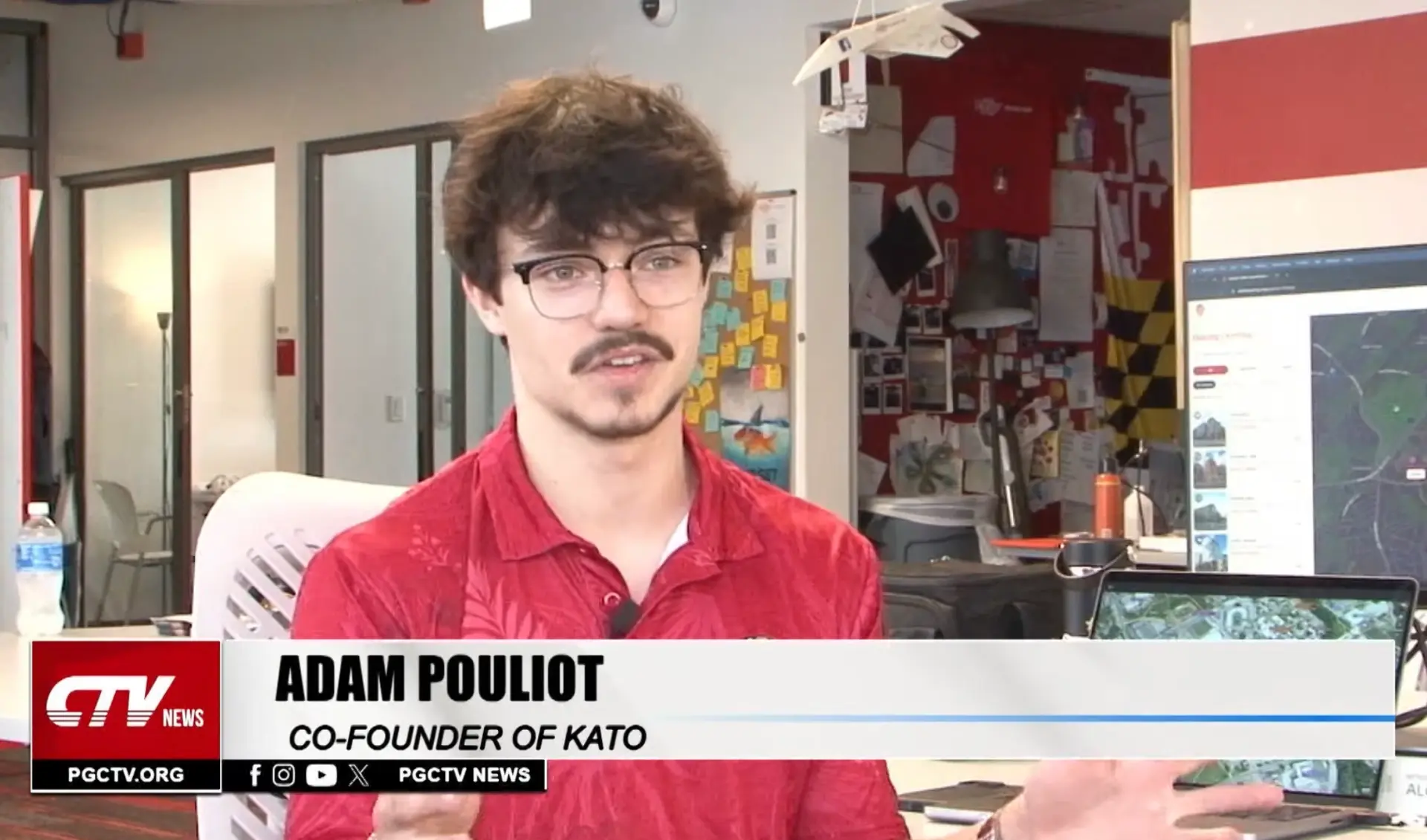 Adam Pouliot being interviewed on CTV News about Kato
